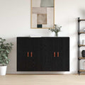 Aufbewahrungsschrank mit Tueren 69 x 34 x 90 cm schwarz