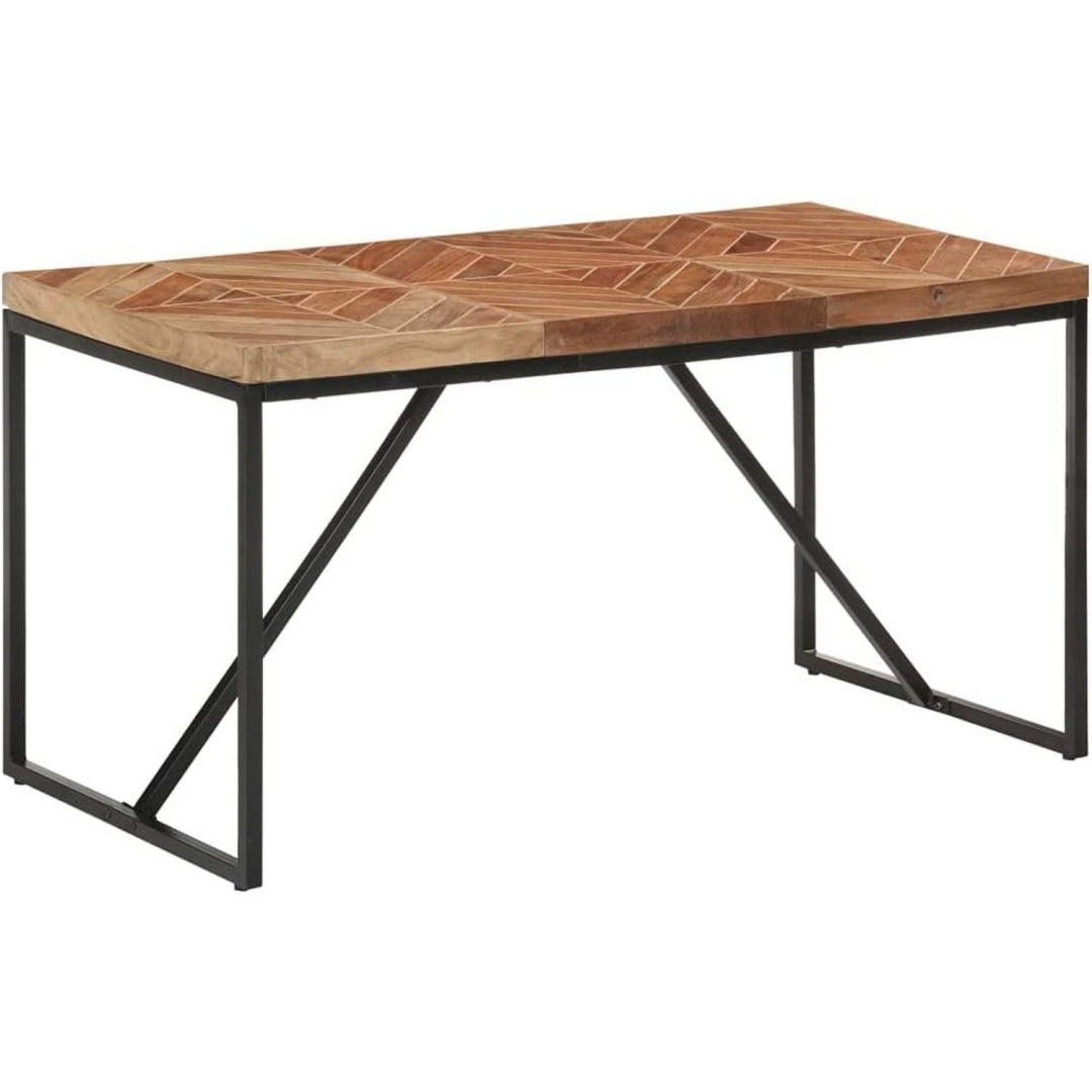 Funktionstisch aus Massivholz mit Stahlgestell