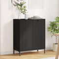 Schubladenschrank mit Tueren 69,5 x 33 x 82 cm schwarz