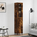 Stauraumschrank natur mit Tueren mit Metallgestell