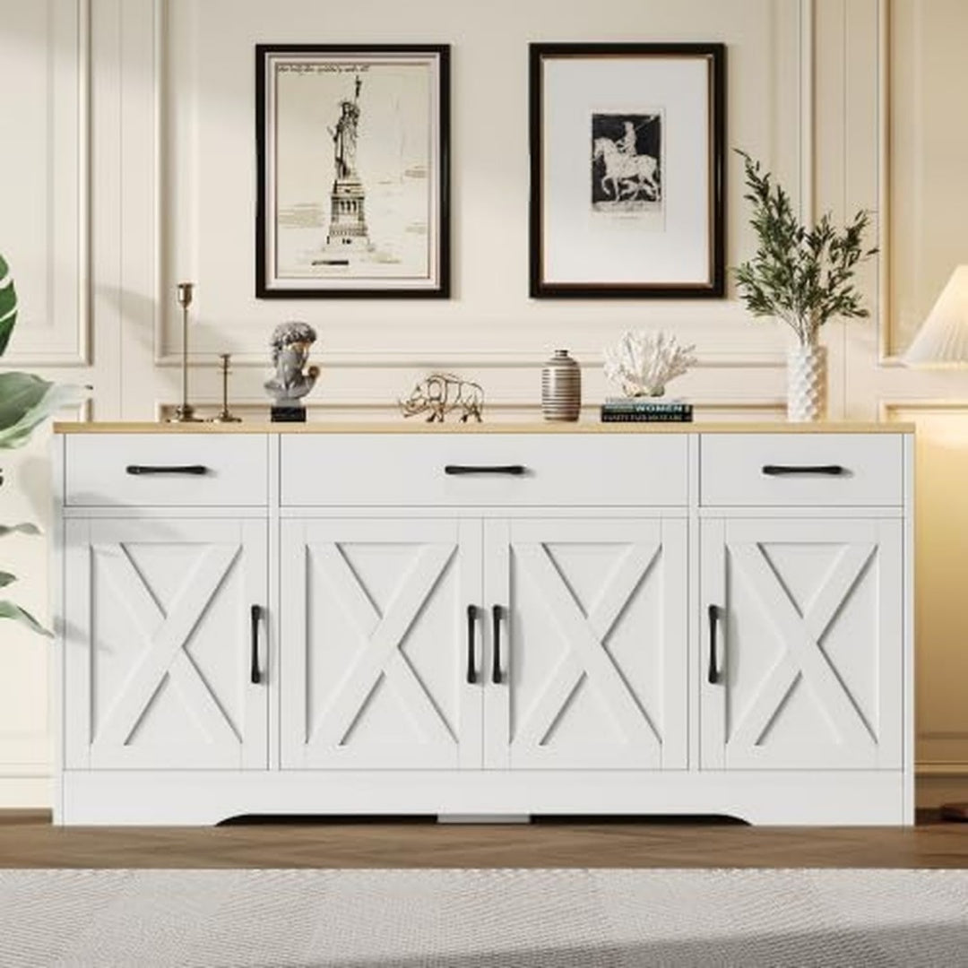 Schubladenschrank Merax Modernes Weies Sideboard, Multifunktionaler natur