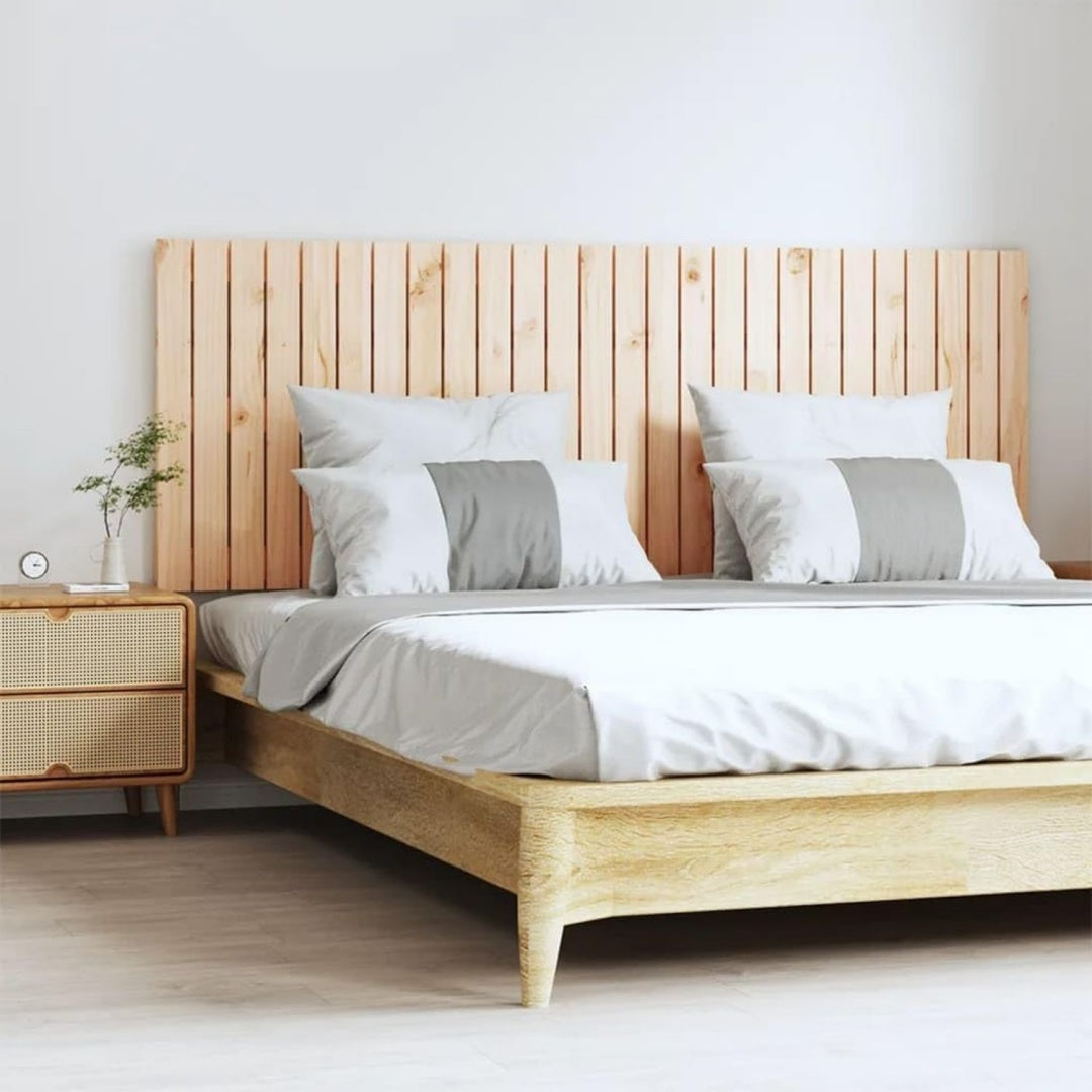 Bettgestell Holzbett Kopfteil massivem Kiefernholz, klassisches natur
