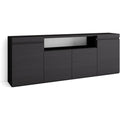 Schubladenschrank mit Tueren schwarz