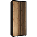 Aufbewahrungsschrank mit Schiebetueren 45 x 110 x 235 cm schwarz