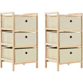 Aufbewahrungskommode beige mit Stauraum mit Stoffbezug