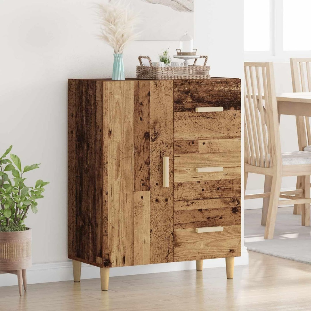 Aufbewahrungskommode Sideboard Altholz Holzwerkstoff Schubladen Stauraum natur