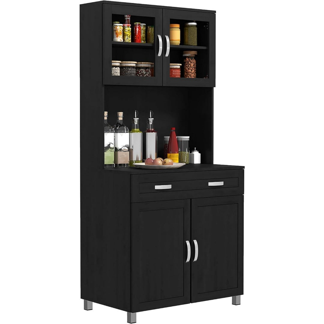 Aufbewahrungsschrank mit Schubladen 80 x 48 x 170 cm schwarz