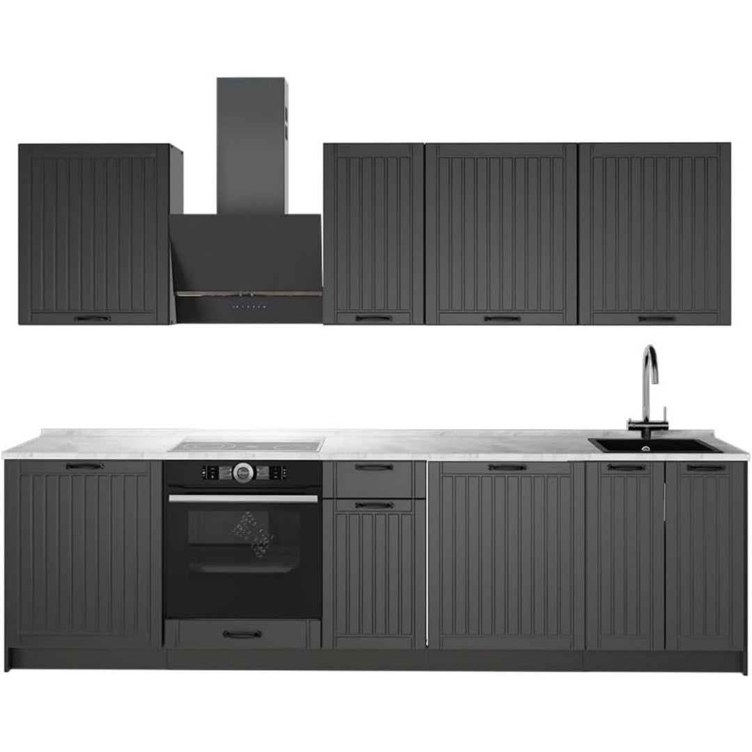 Funktionsmoebel mit Stauraum aus MDF dunkelgrau