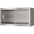 Stauraumschrank silber mit Schiebetueren mit Stahlgestell